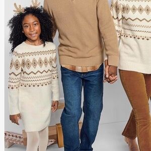 Children's Place Girls Mommy & Me Fairisle Sweater Dress Bunnys Tail Size 14 XL